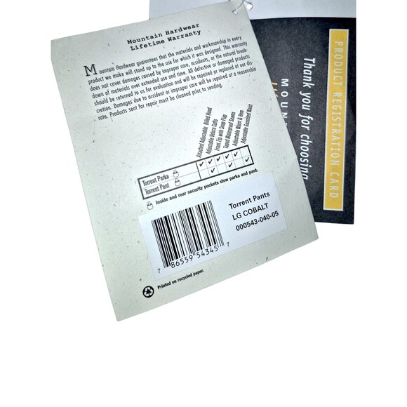 Mountain Hardwear Men's All-Mountain Utility Hiking Torrent Pants Dark Storm L - Picture 4 of 5